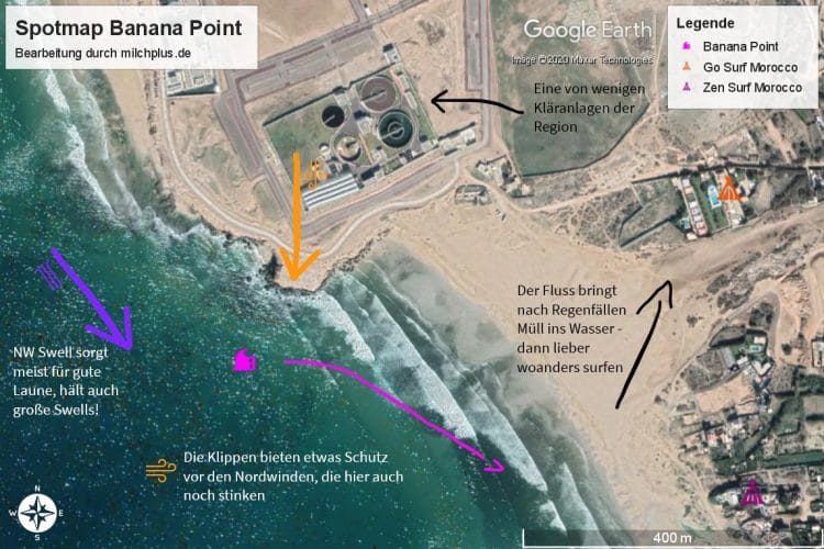 Surfen in Agadir: Banana Point Spotmap