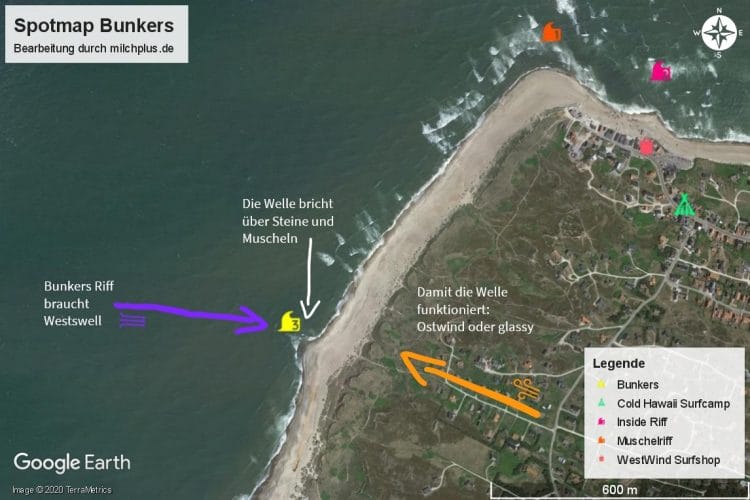 Surfen in Dänemark: Spotmap von Bunkers