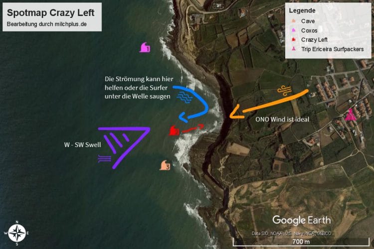 Surfen in Ericeira: Spotmap von Crazy Left