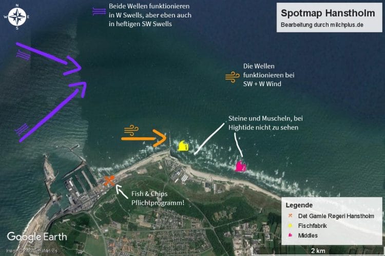 Surfen in Dänemark: Spotmap von Fischfabrik Hanstholm