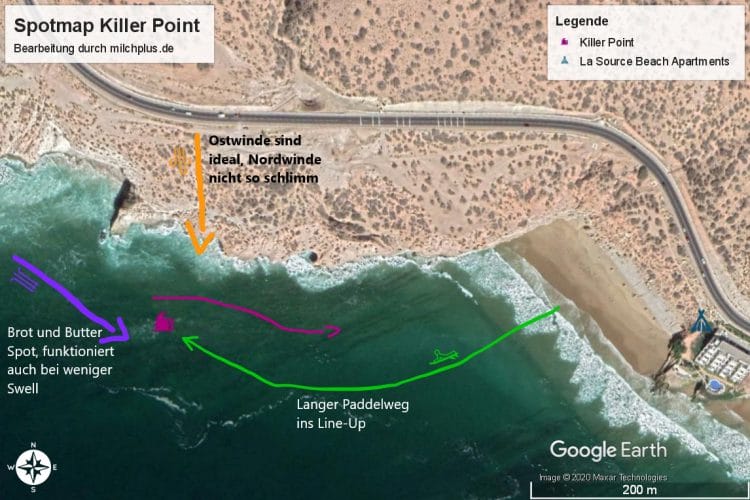 Surfen in Taghazout: Spotmap von Killers