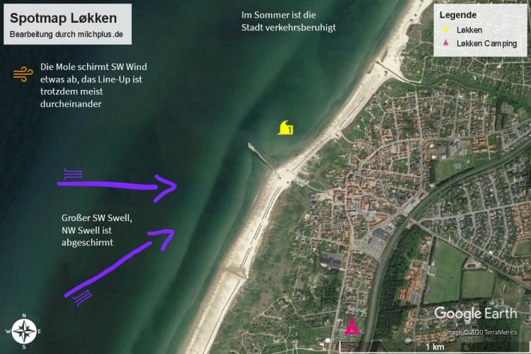 Surfen in Dänemark: Spotmap von Lokken
