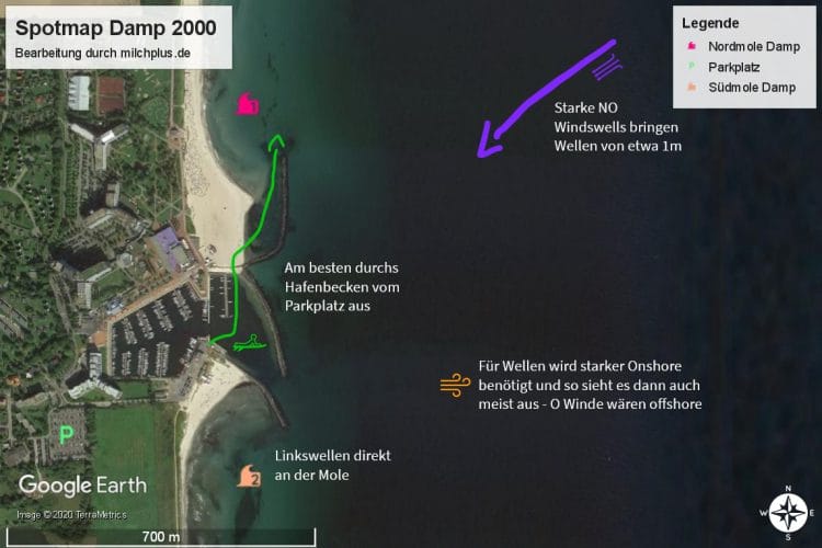 Surfen in Deutschland: Der Ostsee Spot Damp 2000