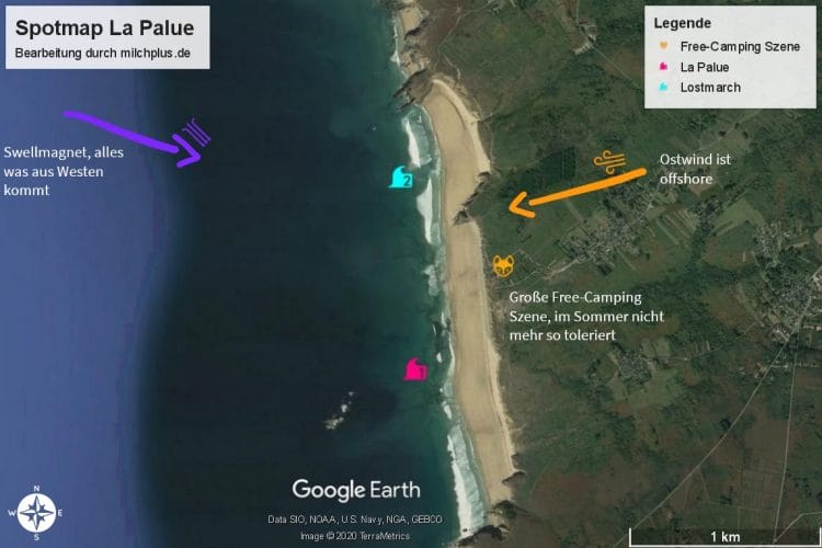 Surfen in Frankreich: Spotmap von La Palue