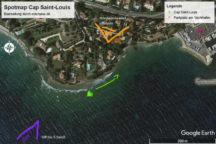 Surfen in Frankreich: Spotmap von Cap Saint Louis