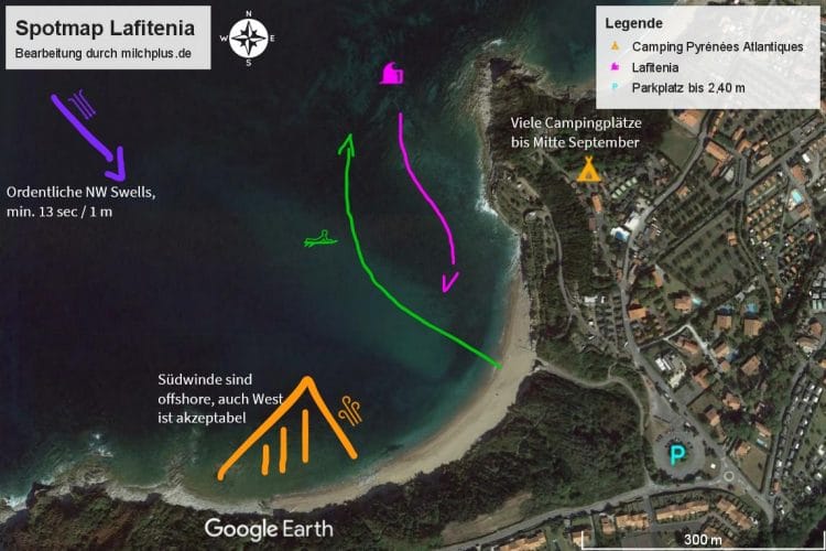 Surfen in Frankreich: Spotmap Lafitenia