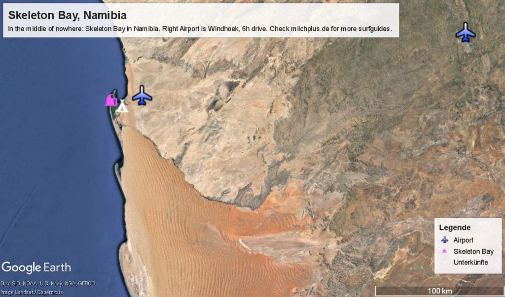 Skeleton Bay, Namibia: Karte mit Anreiseoptionen