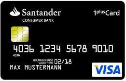 Kreditkarte für den Urlaub: Die Santander 1Plus Visacard
