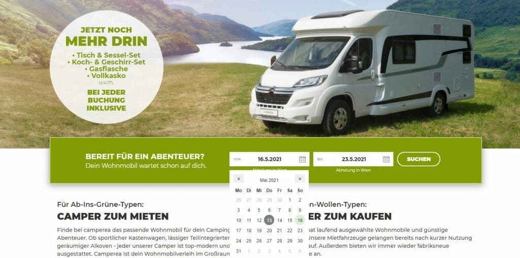 Wohnmobil mieten Österreich: Wohnmobil online mieten